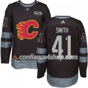 Adidas Maillot de Hockey Calgary Flames Mike Smith 41 1917-2017 100th Anniversary Noir Authentic - Homme